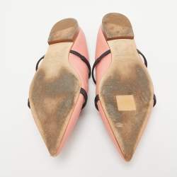 Pre Owned Malone Souliers Pink Leather Maureen Flat Mules Size 37