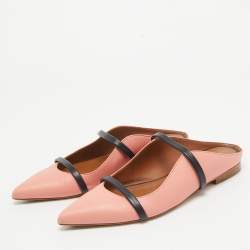 Pre Owned Malone Souliers Pink Leather Maureen Flat Mules Size 37