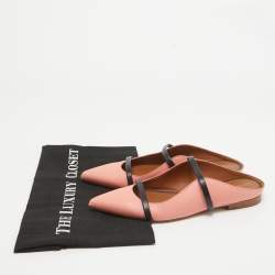 Pre Owned Malone Souliers Pink Leather Maureen Flat Mules Size 37