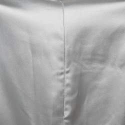 Manel Silver Grey Embellished Satin Off-Shoulder Baroque Rania Dress S