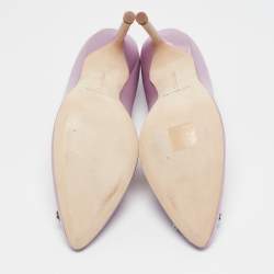 Manolo Blahnik Purple Satin Hangisi Pumps Size 40