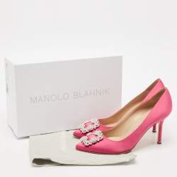Manolo Blahnik Pink Satin Hangisi Pumps Size 39