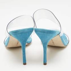 Manolo Blahnik Transparent PVC Scolto Slide Sandals Size 41