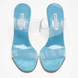Manolo Blahnik Transparent PVC Scolto Slide Sandals Size 41