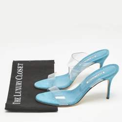 Manolo Blahnik Transparent PVC Scolto Slide Sandals Size 41