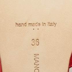 Pre Owned حذاء مسطح مانيولو بلانيك لوروم ساتان أحمر داكن مقاس 36