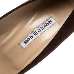 Pre Owned Manolo Blahnik Two Tone Suede Bipunta Pointed Toe Pumps Size 40.5