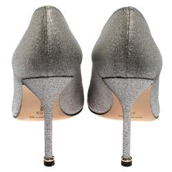 مملوكة مسبقًا Manolo Blahnik Silver Lurex Hangisi Pointed Toe Pumps Size 38.5