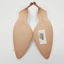 Manolo Blahnik White Leather Hangisi Pumps Size 40