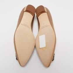 Manolo Blahnik Brown Satin Hangisi Ballet Flats Size 39