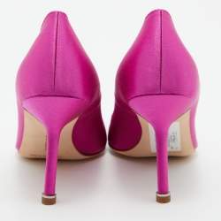 Manolo Blahnik Pink Satin Hangisi Pumps Size 36.5