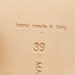 Pre Owned Manolo Blahnik Blue Satin Ankle Strap Sandals Size 39