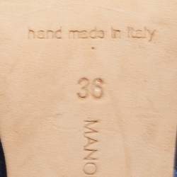 Pre Owned Manolo Blahnik Blue Suede Embroidered BB Pumps Size 36