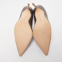 Pre Owned Manolo Blahnik Metallic Python Leather BB Pointed Toe Pumps Size 36