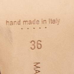 Pre Owned Manolo Blahnik Metallic Python Leather BB Pointed Toe Pumps Size 36