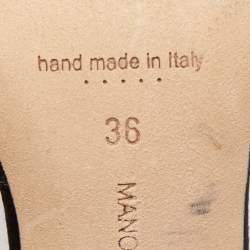 Pre Owned Manolo Blahnik Black Satin Sicariata Pumps Size 36