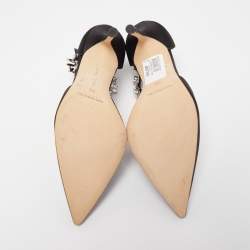 Pre Owned Manolo Blahnik Black Satin Sicariata Pumps Size 36