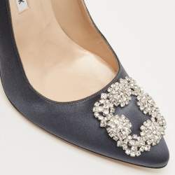 Manolo Blahnik  Grey Satin  Hangisi Pumps Size 39