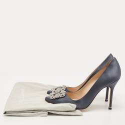 Manolo Blahnik  Grey Satin  Hangisi Pumps Size 39