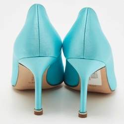 Manolo Blahnik Blue Satin Hangisi Pumps Size 35.5