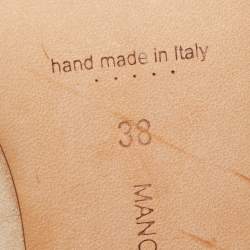Pre Owned Manolo Blahnik Beige Suede Maysale Mules Size 38