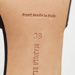 Pre Owned Manolo Blahnik Black Pleated Satin Sedaraby D'orsay Pumps Size 39