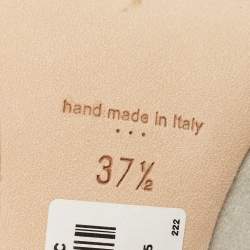 Pre Owned Manolo Blahnik Grey Satin Hangisi Pumps Size 37.5