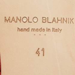 Pre Owned Manolo Blahnik Red Suede Slingback Flats Size 41