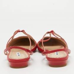 Pre Owned Manolo Blahnik Red Suede Slingback Flats Size 41