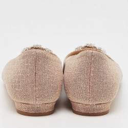 Manolo Blahnik Gold Glitter Hangisi Ballet Flats Size 39