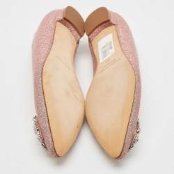 Manolo Blahnik Gold Glitter Hangisi Ballet Flats Size 39