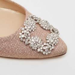 Manolo Blahnik Gold Glitter Hangisi Ballet Flats Size 39