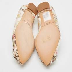 Pre Owned Manolo Blahnik Multicolor Satin Hangisi Ballet Flats Size 39