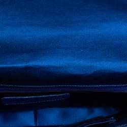 Manolo Blahnik Royal Blue Satin Gothisi Buckle Clutch