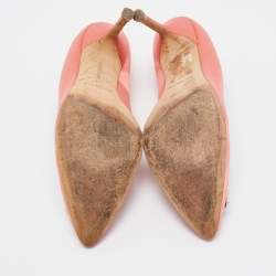 Pre Owned Manolo Blahnik Pink Satin Hangisi Pumps Size 39