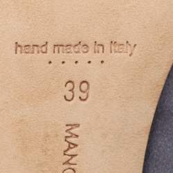 Pre Owned Manolo Blahnik Grey Satin Hangisi Pumps Size 39