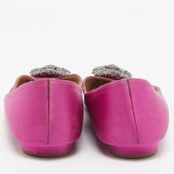 Manolo Blahnik Purple Satin Hangisi Ballet Flats Size 39.5