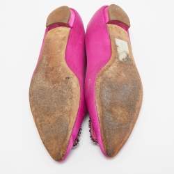 Manolo Blahnik Purple Satin Hangisi Ballet Flats Size 39.5