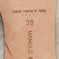 Pre Owned Manolo Blahnik Grey Satin Hangisi Pumps Size 38