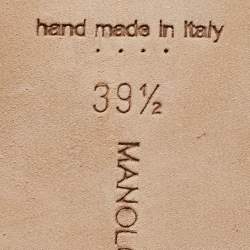 Pre Owned Manolo Blahnik Brown Leather Susa Sandals Size 39.5