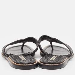 Manolo Blahnik Black Python Flat Slides Size 36.5