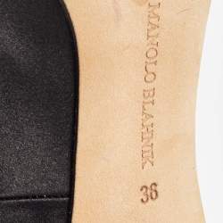 Pre Owned Manolo Blahnik Black Satin Hangisi Pumps Size 36