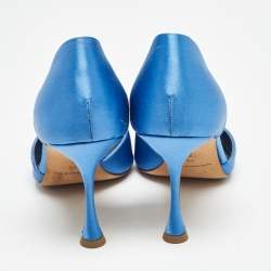 Manolo Blahnik Blue Satin Alicia D'orsay Pumps Size 38