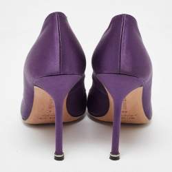 Pre Owned Manolo Blahnik Purple Satin Hangisi Pumps Size 40