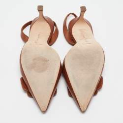 Pre Owned Manolo Blahnik Brown Leather Maysli Pumps Size 39