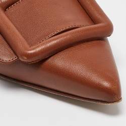 Pre Owned Manolo Blahnik Brown Leather Maysli Pumps Size 39
