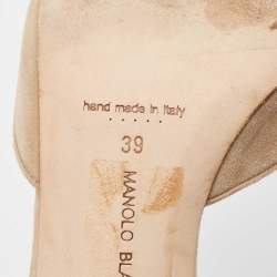 Pre Owned Manolo Blahnik Beige Suede Maysli Slingback Pumps Size 39