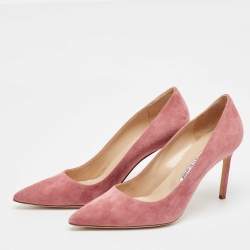 Pre Owned Manolo Blahnik Purple Suede BB Pumps Size 41