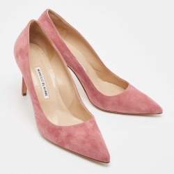 Pre Owned Manolo Blahnik Purple Suede BB Pumps Size 41