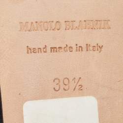 Pre Owned Manolo Blahnik Black Satin Hangisi Ballet Flats Size 39.5